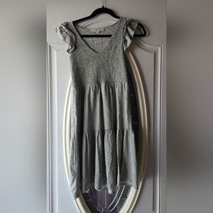 LOFT Green Polka Dot Smocked Mini Dress Cottagecore~ XXS